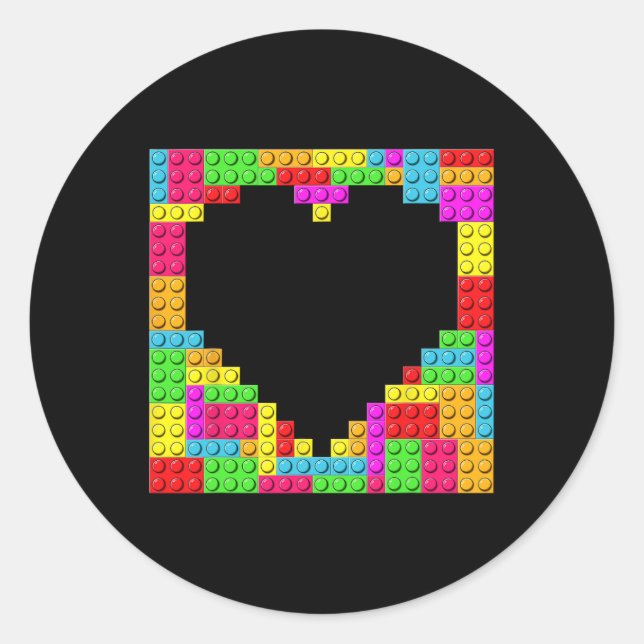 Sticker Rond Bâtiment en briques de bloc Maître Constructeur Co (Devant)