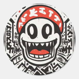 STICKER ROND BÂTIMENTS IMPRIMÉS ANIME