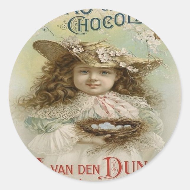 Sticker Rond BÂTIMENTS vintages - PUBLICITÉ AU CHOCOLAT - CADEA (Devant)