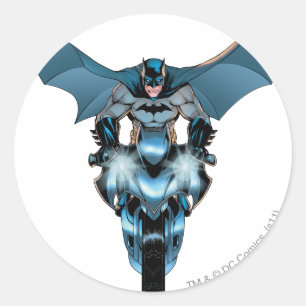 Sticker Rond Batman à vélo avec cape
