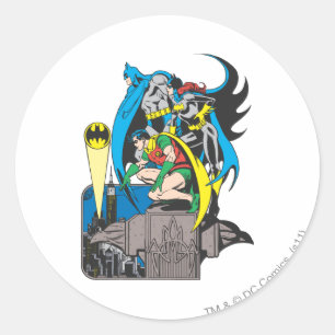 Sticker Rond Batman/Batgirl/Robin