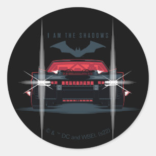 Sticker Rond Batman Batmobile - Je Suis L'Ombre