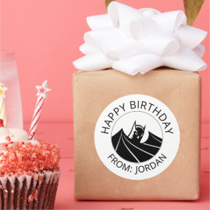 Sticker Rond Batman "Caped Crusader"   Joyeux anniversaire