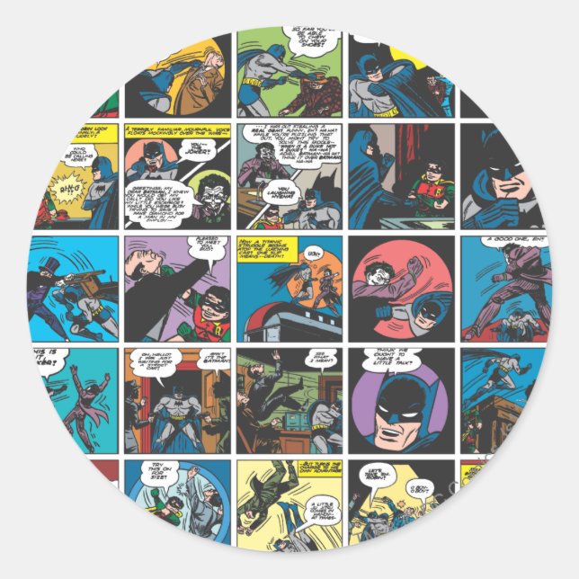 Sticker Rond Batman Comic Panel 5x5 (Devant)
