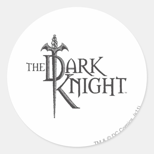 Sticker Rond Batman Dark Knight | Nom Logo Brown (Devant)