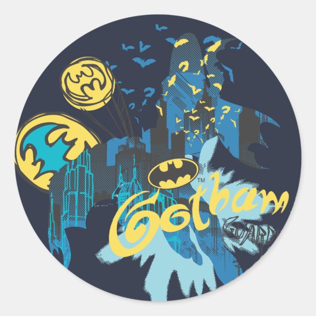 Sticker Rond Batman Gotham Guardian Notebook Sketch (Devant)