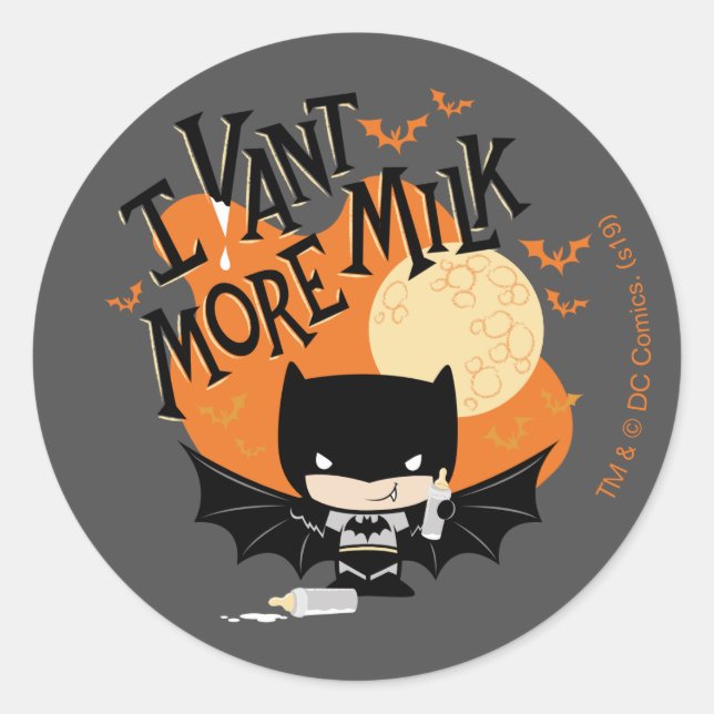 Sticker Rond Batman | Je Veux Plus De Lait (Devant)