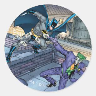 Sticker Rond Batman & Joker - Bataille