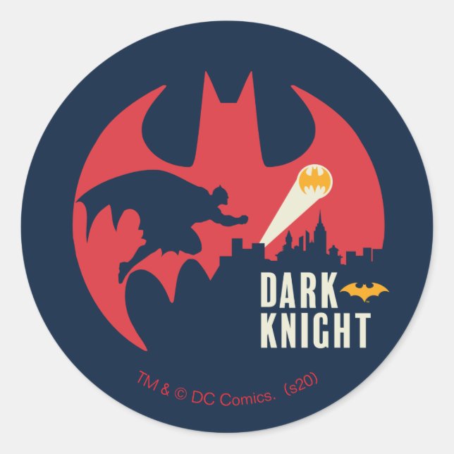 Sticker Rond Batman Le logo de la chauve-souris Dark Knight (Devant)