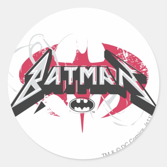 Sticker Rond Batman | Logo rouge et noir (Devant)