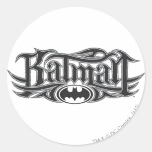Sticker Rond Batman   Logo stylisé