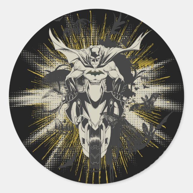 Sticker Rond Batman on Bike (Devant)