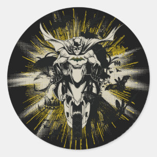 Sticker Rond Batman on Bike