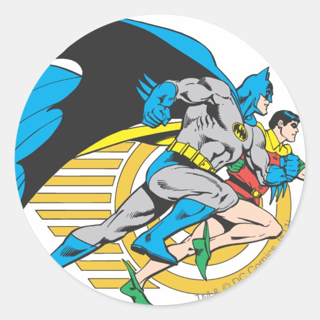 Sticker Rond Batman & Robin Profile (Devant)