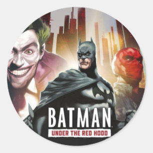 Sticker Rond Batman Sous La Hotte Rouge