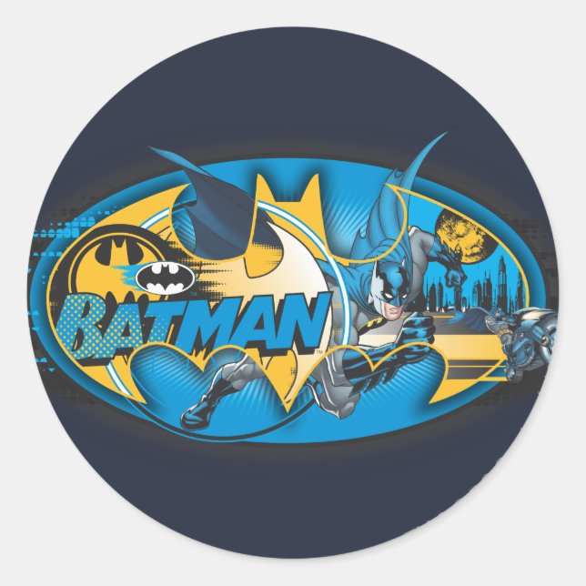 Sticker Rond Batman Symbol | Classic Collage Logo (Devant)