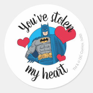 Sticker Rond Batman Valentine   Vous avez volé mon coeur