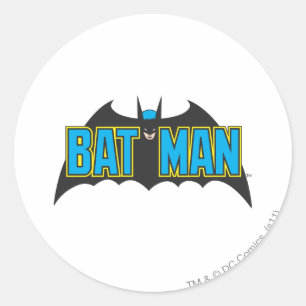 Sticker Rond Batman   Vintage Blue Black Logo