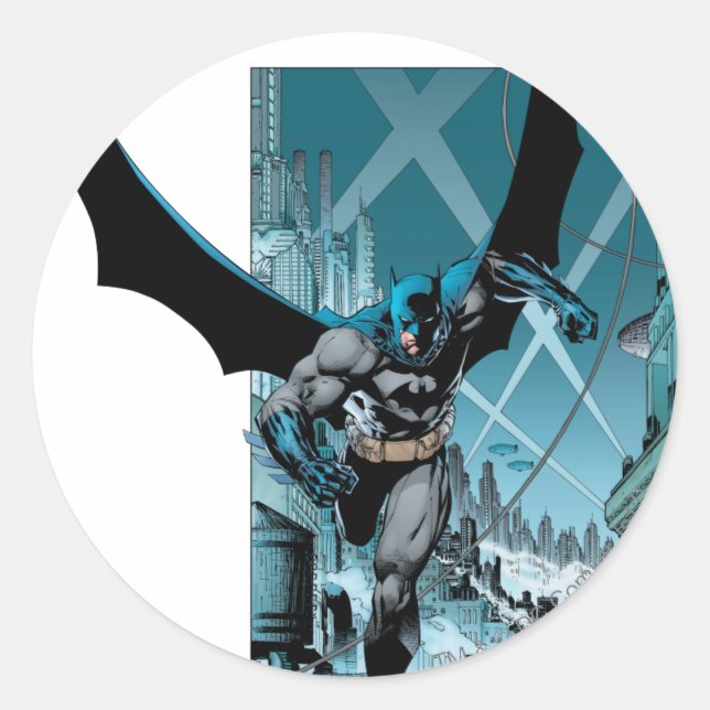 Sticker Rond Batman with city background (Devant)