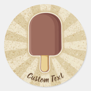Sticker Rond Bâton à crème glacée au chocolat