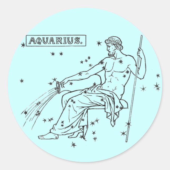 Sticker Rond Bâton Aquarius (Devant)