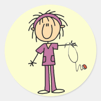 Sticker Rond Bâton blanc pour femme Figure infirmière T-shirts