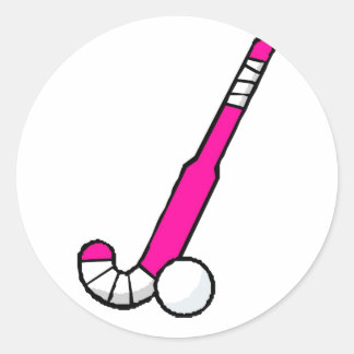 Sticker Rond Bâton de hockey de campagne rose