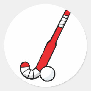 Sticker Rond Bâton de hockey Red Field