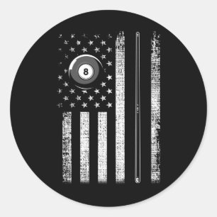 Sticker Rond Bâton de la piscine drapeau américaine vintage B