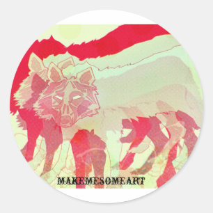 Sticker Rond bâton de loup