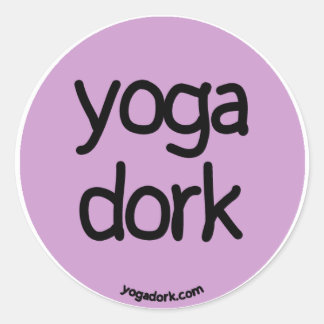 Sticker Rond bâton de yogadork rond pourpre