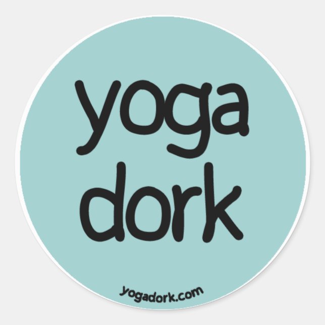 Sticker Rond bâton de yogadork rond turquoise foncé (Devant)