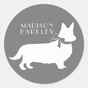 Sticker Rond Bâton rond classique gallois Corgi Pembroke