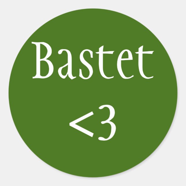 Sticker Rond Bâtonnet d'amour de la déesse égyptienne Bastet (Devant)