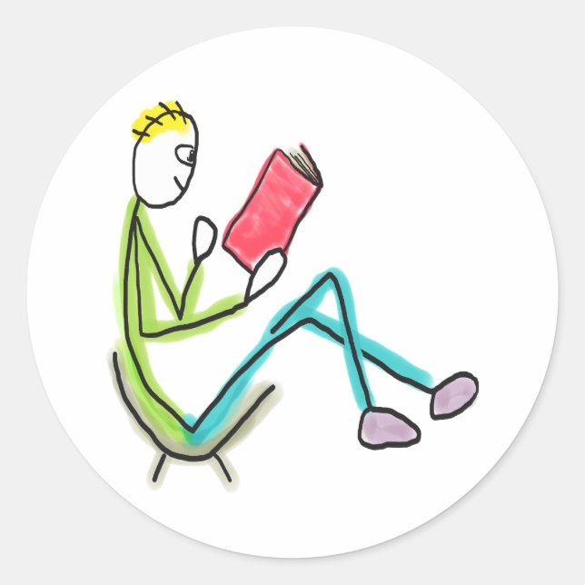 Sticker Rond Bâtonnet de lecture (Devant)