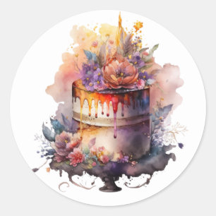 Sticker Rond Bâtonnets de gâteau magnifiques