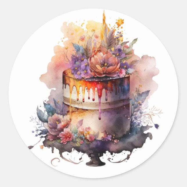 Sticker Rond Bâtonnets de gâteau magnifiques (Devant)