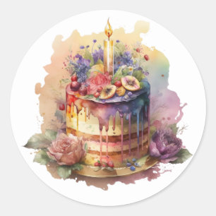 Sticker Rond Bâtonnets de gâteau magnifiques