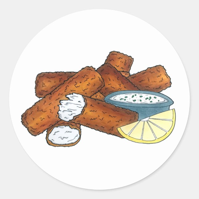 Sticker Rond Bâtonnets de poisson Bâtonnets de poisson Doigts d (Devant)