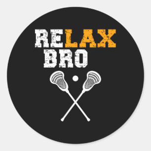 Sticker Rond Bâtons de crosse Lacrosse Objectif de crosse Relax