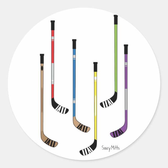 Sticker Rond Bâtons de hockey (Devant)