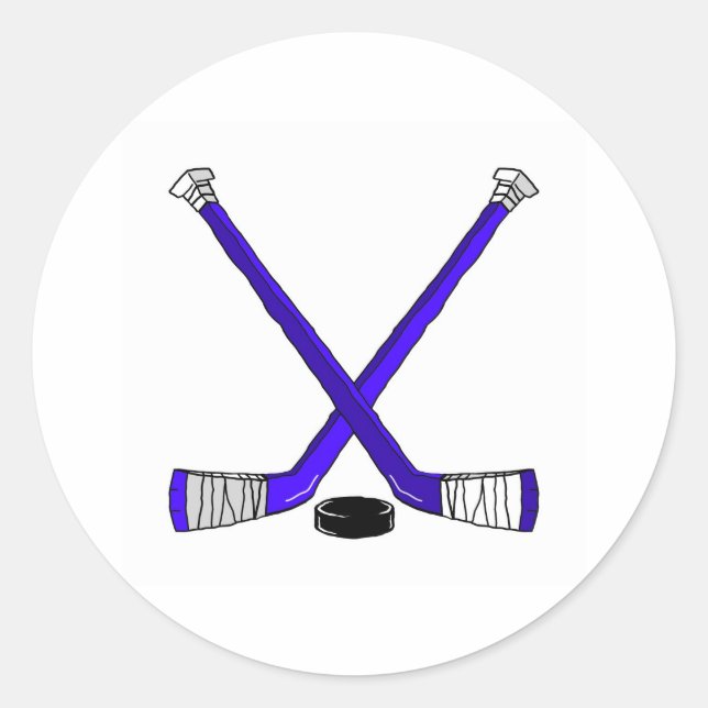 Sticker Rond Bâtons de hockey (Devant)