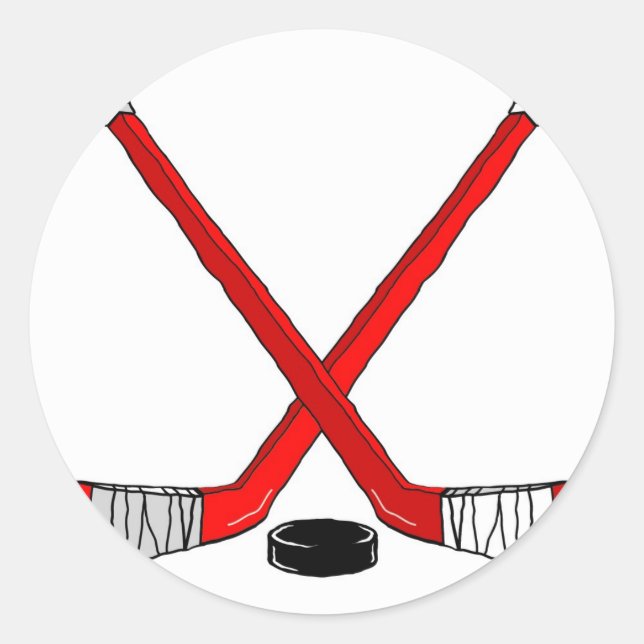 Sticker Rond Bâtons de hockey (Devant)