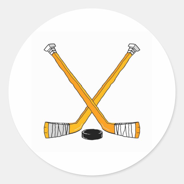 Sticker Rond Bâtons de hockey (Devant)