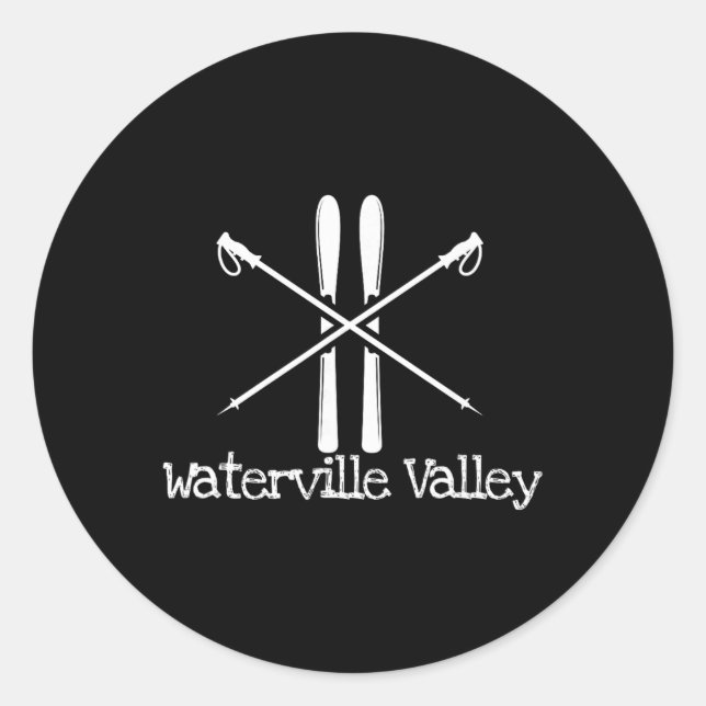 Sticker Rond Bâtons de ski rustiques de Waterville Valley Skis  (Devant)
