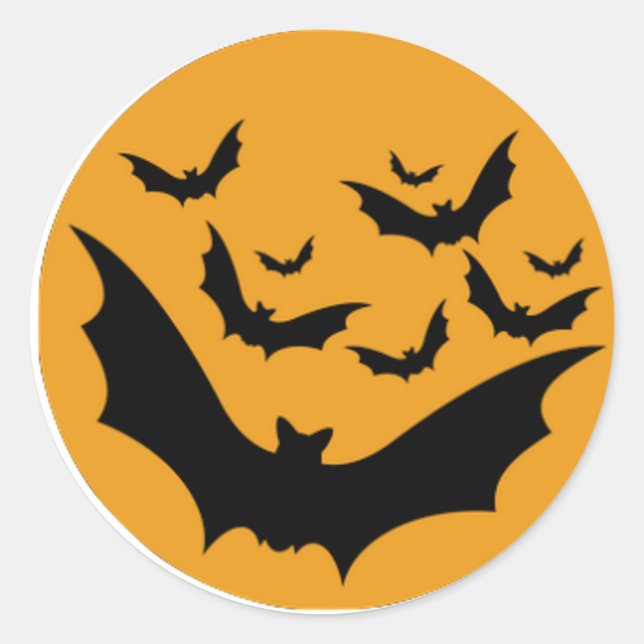 Sticker Rond Bats d'Halloween (Devant)