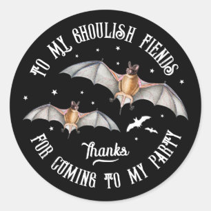 Sticker Rond Bats magiques Fête gothique d'Halloween