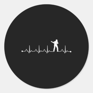 Sticker Rond Battement de coeur de cricket Ekg pour joueur de c