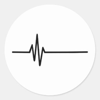 Sticker Rond Battement de coeur d'impulsion de fréquence