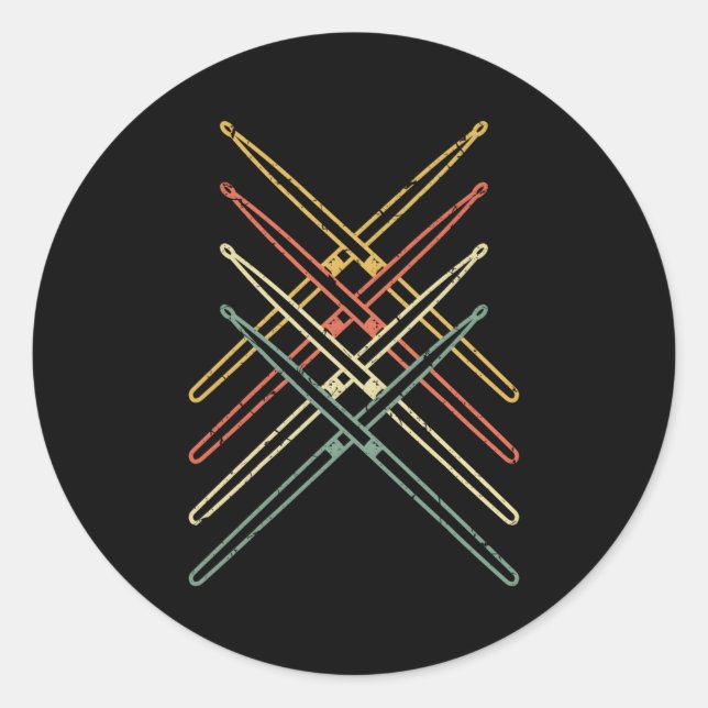 Sticker Rond Batterie tambour tambour (Devant)